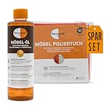 Renuwell Möbel-Regenerator (500 ml) & Poliertuch - Perfekte Kombination zur Auffrischung und Pflege von Holzmöbeln