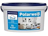 plid® Polarweiss Innenfarbe Weiß matt - geruchsarme Wandfarbe & Deckenfarbe mit hohe Deckkraft - sehr ergiebig - geruchsarm - für sensible Wohn- und Arbeitsbereiche - Made in Germany (5l)