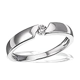 Goldmaid Damen-Ring Trauring 925 Silber rhodiniert Diamant (0.08 ct) Brillantschliff weiß Gr. 56 (17.8)