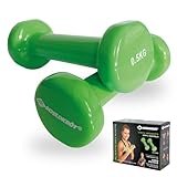 Schildkröt® Vinyl Hanteln 0,5kg Set - ideal für Gymnastik-, Aerobic- und Fitness-Training - zwei gummierte Hanteln - Grün & Anthrazit