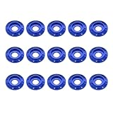 QUARKZMAN M6 Aluminium Achtloch Unterlegscheibe Aluminiumlegierung Scheiben Unterlegscheibe Anodisiert Bunte Dekorative Unterlegscheibe Für Drohnen RC FPV Elektro Motorräder 15 Stück Blau