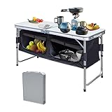 Cecaylie Alu Campingküche,Campingschrank,Outdoor Camping Küche mit Tragetasche,Zeltschrank für Picknick