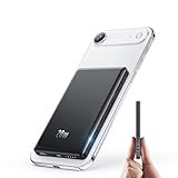 Ultra Slim iPhone Powerbank für Magsafe, Ntaanoo Magnetische Power Bank Induktives Laden 5000mAh, 20W Schnellladung Wireless Externe Handyakkus Kabelloses Akkupack für iPhone 17/16/15/14/13/12 Schwarz