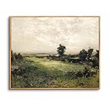 hyidecorart Vintage Leinwand Bilder mit Rahmen Holz, 20x25 cm Klein Wandbilder Wohnzimmer Natur Wildnis Landschafts Kunstdruck, Wanddeko Schlafzimmer Gemälde Desktop Badezimmer Büro Zimmer Esszimmer