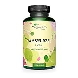 Yamswurzel Kapseln | 1.000 mg Mexican Wild Yam Extrakt (20:1) | Preis-Leistungs-Sieger 2024* | 200 mg Diosgenin + Zink | 120 Kapseln | Laborgeprüft | Ohne Zusätze | Deutsche Produktion Vegavero®