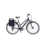 HAWK Trekking Lady Premium Plus Fahrrad Damen inkl. Tasche, 44 cm I Bike mit Microshift 24 Gang Kettenschaltung & Beleuchtung I Allrounder I Schwarz