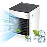 Mobile Klimaanlage,Luftkühler mit Verdunstungskühlung,Mini Klimaanlage,USB Ventilator mit Timing Funktion,4-in-1 Persönlich Mobile Klimageräte,Tragbarer Klein Klimaanlage Air Cooler