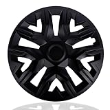 NRM The Best Black MATT Radkappen für Stahlfelgen | Radzierblenden 4er Set Schwarz matt (15'')