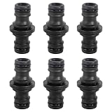 6 Stück Doppel Stecker Schlauchverbinder 1/2 Zoll Doppelstecker Gartenschlauch Verbindungen Schlauchkupplung Zwei Wege Kupplung Verbindungsteil zur sicheren Schlauchverbindung für Garten Haus Schlauch