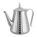 1,8 Liter Edelstahl-Teekanne, Teekannen mit Siebeinsatz und Griff, für Alle Früchte, Kräuter- und Infusionstee, Induktionskochfeld verfügbar (Silber)