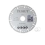 TUHUT 4-1/2 '5' Damond Grit Hartlöten geformter Schneidkopf Diamant-Sägeblatt Super dünne Klinge, Diamanttrennrad Hauptzweck für Stahl Eisen Edelstahl auch für Marmor Granit Stein (M125)