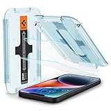Spigen Glas.tR EZ Fit Schutzfolie kompatibel mit iPhone 14 Plus, iPhone 13 Pro Max, 2 Stück, Kratzfest, 9H Härte Folie