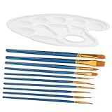 Happyyami 1Satz Teiliges Malerei Pinselset mit Farbmischpalette Ergonomische Nylonborsten für Aquarellzeichnungen für Anfänger und Künstler Leicht zu Reinigen und Langlebig