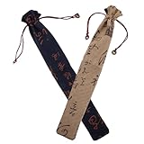 Gatuida 2Stücke Faltbare Handfächer Aufbewahrungstasche Chinesischer Stil Handgefertigte Vintage Fantasche Praktische Tragetasche für Unterwegs Zwei Farben