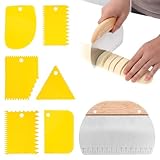 7 Stück Teigschaber, Teigkarte, Tortenschaber Set, Kunststoff BPA Frei Teigspachtel Teigschaberkarte Ideal für Backen und Dekorieren