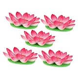 VOSAREA 5st Teelichter -kerzen Teelichtkerzendekor Schwimmende Blumenkerzen Schwimmende Votivkerzen Halloween-kerzenlichter Lotusblütenkerze Lotusblumendekor Dekorative Kerzen Rot