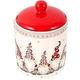 DIYEAH Weihnachten Keramik Vorratsglas Keksdose mit Deckel Luftdichtes Gefäß für Trockenlebensmittel Getreide Snacks Teedose Kaffeedose Zuckerdose Bonboniere Süßigkeiten Dose