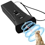 Anti Bell Gerät Hunde, 3-in-1 Antibell Ultraschall Gerät mit Stroboskop Taschenlampe, 30 Fuß Hundetrainings Antibell für Hunde für Meisten Hunde im Innen und Außenbereich Handheld Anti Bellen Gerät