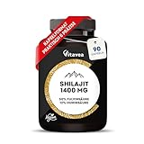 Mumijo Shilajit Kapseln - Hochdosiert 1400mg pro Tagesdosis - Original aus dem Himalaya - 50% Fulvinsäure & 12% Huminsäure - 90 Kapseln - Vegan, Laborgeprüft, ohne unerwünschte Zusätze - Vitavea