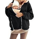 Tragejacke für Mama und Baby Tragejacke Fleece Umstandsjacke Mama Jacke mit Trageeinsatz,Umstands 3 In 1 Schwangerschaftsjacke mit Babyeinsatz Winterjacke Schwangerschaft Jackenerweiterung (M-3XL)