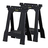 STANLEY Arbeitsbock höhenverstellbar Unterstellbock Paar 'Junior' (57x12x81cm, paarweise geliefert, fester Stand durch Gummifüße, flach zusammenklappbar, bis zu 340kg Belastbarkeit) STST1-70355