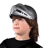 Boland 44033 - Kinderhelm Ritter, Grau, mit Klappvisir, Kunststoff, Ritterhelm, Karneval, Halloween, Fasching, Mottoparty, Verkleidung, Theater