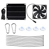 Buyweek Solar Ventilator 6W Solar Lüfter IP65 Wasserdichter mit Solarpanel 12V und Kabel 3M Solar Ventilatoren Outdoor für Gewächshaus Belüftung Schuppen Hühnerstall Haustier Häuser Fenster Auspuff