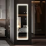 LVSOMT Ganzkörperspiegel mit Beleuchtung, 120CM x 37CM LED beleuchteter Wandspiegel, hängender Spiegel über der Tür, beleuchteter Ganzkörperspiegel, Langer Schminkspiegel für Schlafzimmer…
