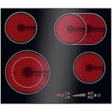 Bomann® Autarkes Kochfeld | 4 Zonen | Kochfeld Autark mit Slide Control & Timerfunktion | Kochplatte mit 9 Stufen | Glaskeramikkochfeld 6600W & Kochstoppautomatik | EBK 7941