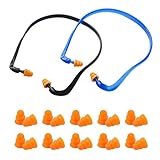 Gehörschutzbügel, 2 Stück Kopfband Gehörschutz Zur Lärmreduzierung, Inklusive 5 Paar Ersatz Ohrstöpsel, Maße 14x14x1 Cm, Schwarz Und Blau, Aus PP Rahmen Und TPE Ohrstöpseln
