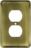 Franklin Messing 126433 aus gestanztem Stahl rund Quad Kippschalter-/Switch Plate/, Messing antik SINGLE Doppel Single messing antik-optik