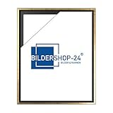 Bildershop-24 Schattenfugenrahmen mit Schattenfuge Lemgo Rahmen für Keilrahmenbilder und Leinwände 60 X 80cm Schwarz Goldglanz Antik