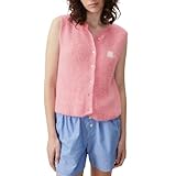 Nicoxijia Y2k Damen-Strickweste, ärmellos, Vintage, bauchfreies Tank-Oberteil, Knopfleiste, Cardigan, Häkelweste, für Freizeit, Streetwear, rose, M