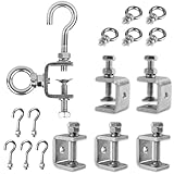 C Klemme, 6 Stück Set Zwingen, Edelstahl Schraubklemmen, Fixierzange Einstellbar Klemmbereich 0-25mm, Trägerklemme mit Ringschraube, Zwingen Schraubklemme, für Schweißen und Tischlerei, Autoreparatur