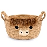 Hochland Kuh Korb aus Baumwollseil,Aufbewahrungskorb aus...