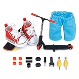 KETIEE Finger Scooter Set, 12 Stück Mini Fingerboards Finger Schuhe Fingerhose Fingerscooter mit Zubehör Werkzeug, Finger Skateboard Training Requisiten Fingerspielzeug für Kinder