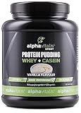 High Protein Pudding Creme 500g - Whey + Casein - Hoher Proteingehalt - Zuckerarm + Fettarm - Muskelaufbau - Proteinpudding Geschmack: Vanille