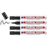edding 4-3000-4-1001 Permanentmarker Schwarz wasserfest: Ja