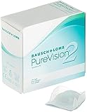 Bausch + Lomb PureVision 2 Monatslinsen, sehr dünne sphärische Kontaktlinsen, weich, 6 Stück / BC 8.6 mm / DIA 14 / -3 75 Dioptrien