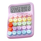 BRRNOO Mechanischer Taschenrechner, Taschenrechner, Tischrechner, Elektronischer Tischrechner, Bunter, Mechanische Tastatur, für Zuhause, Schule, Büro (Purple)