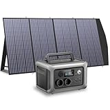 ALLPOWERS Solargenerator R600 mit 200W Solarpanel SP033, 299Wh LiFePO4 Tragbare Powerstation, 600W AC/100W USB-C Ausgang, 1 Std. Schnellladung für Outdoor, Off-Grid, RV, Notfall