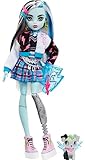 Monster High Frankie Puppe - Elektrisierende Mode, Voltageous College-Jacke, gruseliges Zubehör, Flexibler Körper, für Kinder ab 6 Jahren, HHK53