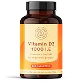 Vitamin D3 1000 I.E. – 400 Tabletten über 1 Jahr Vorrat – Vitamin D für Immunsystem, Knochen, Zähne & Muskeln – Hochdosiert – in Deutschland produziert und laborgeprüft - Vegetarisch - Alpha Foods