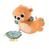 Fisher-Price Sensorik-Plüschspielzeug für Babys, Wippender 2-in-1-Otter zum Spielen in der Bauchlage mit Spielbuch für Neugeborene, HXG96