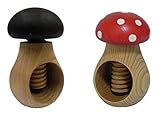 Wooden World 2 Nussknacker Set Dunkelbraun und Toadstool Nussknacker aus natürlichem Buchenholz - SEHR Fester Pilz