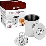 BROWIN Rostfreier Schinkenkocher | von bis zu 3 kg | silber – zum Schinken selber machen | für die Herstellung von hausgemachtem Aufschnitt und Wurst | 15,7 x 15,7 x 18,5cm, grey, 313030