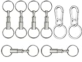 Norhogo 6 Stücke Schlüsselanhänger mit Schnellverschluss, Abnehmbare Schlüsselanhänger mit Doppel Schlüsselring Metall Kupplung Schlüsselanhänger zum Auseinanderziehen für bequemes Zubehör