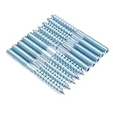 M8x120mm Torx Stockschrauben, Doppelseitige Dübelschrauben, Holzschrauben, Dübelbefestigung, Verzinkte Kopflose Verschluss mit Sechskantteil und Torx T25, Metrischer Bolzen und Holzschraube (10 Stück)