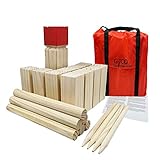 GICO Kubb Spiel XXL Set, Wikingerspiel, König 30 x 7 x 7 - Der Outdoor Spielspaß in Top Qualität aus Massivholz mit Transporttasche - 3263