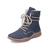 Rieker Damen Schnürstiefeletten Y8443, Frauen Stiefeletten,kurzstiefel,uebergangsschuhe,uebergangsstiefel,chukka boots,boots,blau (14),39 EU / 6 UK